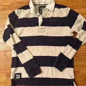 Pepe Jean London Rugby Blue White Striped Boys 16